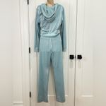 Juicy Couture  OG Big Bling Velour Hoodie Track Pants Set Pastel Turquoise Large Photo 6