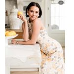 Rachel Parcell NEW  Sleeveless Floral Midi Shirt Dress Ivory Yellow Photo 3