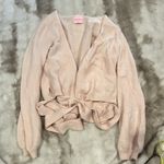 CRUSH. Cashmere Ribbed Knit Wrap Sweater Light Pink Size 2 Light Weight See Pics Photo 0