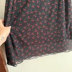 MINGA LONDON | Cherry Cola Mesh Cherry Print Midi Skirt | Medium Black Photo 2