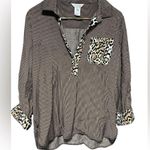 Multiples Leopard and Preppy Stripes 
BUTTON PLACKET SHIRT -  CLOTHING  Small Photo 1