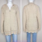 Inis Craft 100% merino wool fisherman‎ cardigan sweater, women's size S Brown Photo 1