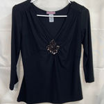 Vintage Vol. 1 petite women's black sequin diamond v Photo 0