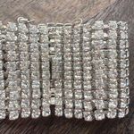 The Vintage Shop 1960’s RHINESTONE cuff Bracelet NECKLACE screw back Earrings set stunning Photo 1
