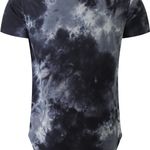 Mens Hip Hop Tie-Dyed Hipster Curve Hem T Shirt Photo 1