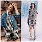 Madewell COURIER BLACK WHITE CHECK BUFFALO PLAID FLANNEL SHIRTDRESS XS Photo 1