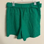House Of Harlow 1960 Linen Blend Shorts Women Size Large Green Belted Lined NWOT Photo 1