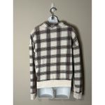 Free People  Why Not Plaid Quarter Zip Ivory Pullover Sweatshirt Size M EUC!! Photo 2