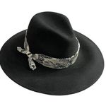 Genie by Eugenia Kim Wool Fedora Hat Black Womens Paisley Band White Outdoors Photo 0