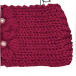 NWT Tickled Pink Dark Red Floral Knit Head Band Ear Warmers Photo 3