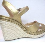 Enzo Angiolini Womens  Greyti Gold Tan Platform Sandals Wedges Heels Size 9.5 NEW Photo 5