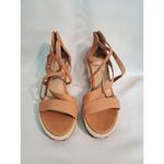 Eileen Fisher Wanda Nubuck Leather Tan Strappy Wedge Espadrille Sandals.s48 Photo 1