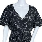 Suki So Jumpsuit Womens Medium Black White Polka Dot Retro Feminine Preppy‎ Boho Photo 3