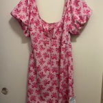 ASOS  Design Womens Mini Dress Size 12 Light Pink With Hot Pink Bows Print NWOT Photo 0