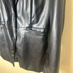 Laundry by Shelli Segal Black Faux Leather Blazer Jacket Size Medium Photo 3