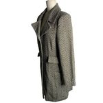 Last Kiss Vintage 90s  Wool Blend Over Coat XL Black White Lined Pockets Buttons Photo 2