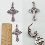 Amethyst Milor Italy 925  Cross 36” Necklace Photo 6