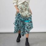 Anthropologie Blue Cream Patchwork Maxi Skirt Photo 1