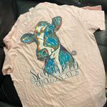Girlie girl original Girlie Girl Originals short sleeve tee size M with cow on back Photo 0