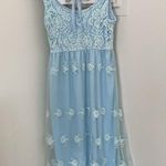 Blue floral embroidered maxi dress Photo 3