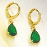 Emerald Green Crystal Teardrop Hoops Photo 0