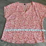SheIn Top Womens Small Floral Short Sleeve Red Pink Photo 6