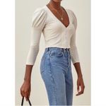 Reformation Einkorn Ribbed Puff Long Sleeve Top Photo 1