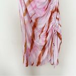 AMYLYNN Pink/Brown Tie Dye Adjustable Side Cinched Skirt Midi Length Size Medium Pink Photo 2