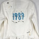 BLANK NYC Taylor Swift 1989 Embroidered Jean Jacket White Denim Size Small 1348 Photo 9