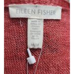 Eileen Fisher  Linen Cardigan Sweater Coral Orange M Midi Open Front Lightweight Photo 2
