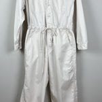 Levi's  Utility Jumpsuit Coveralls Women Large Cream Long Sleeve Button Drawstring Photo 0