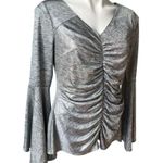 Thalia Sodi Ruched Bell-Sleeve Shimmer Top, Created for Macy's, Sz S Photo 9