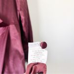Veiled Long Sleeve Maxi Dress in Burgundy Red Size L Photo 6