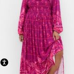 City Chic NWT Estelle Maxi Dress Magenta Smocked Ruffle size 16 Photo 0