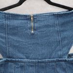 Spoon Jeans Blue Cutout Zip Mini Cotton Denim Pleated Flare Y2K Skirt L Large Photo 4
