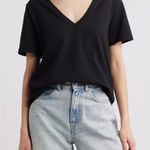 Good American Black Heritage V-Neck T-Shirt Photo 0