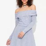 Wild Fable Women's L Flocked Mini Fit & Flare Holiday Dress Floral Off Shoulder Photo 3