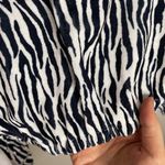 Beulah mixed media velour zebra print v-neck blouse with gathered puff OS Photo 6