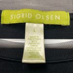 Sigrid Olsen  Black Short Sleeve T-Shirt women’s size large mesh trim Photo 1