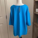 Gibson Latimer  Cold Shoulder Flowy Blouse | Blue Photo 2
