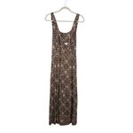 J.Jill  Kona St Cross Back Brown Floral Midi Dress Boho Preppy NEW Womens Large Photo 3