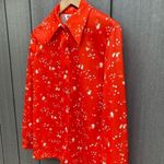 Vintage Devon Polyester‎ Blouse Red Photo 2
