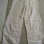 Kohls Linen Cream White Striped Pants Photo 1