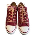 Converse the chuck taylor low top burgundy leather shoe lace men’s 4, women’s 6 Photo 0