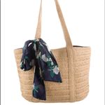 Draper James NWT  Everyday floral scarf straw tote bag Photo 2