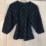 Rebecca Taylor greenâeyelash textured blouse size 4 Photo 4