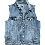 Madewell  Women's XS Blue Denim Jean Vest Cropped Casual Sleeveless Photo 0