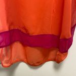 Sherbet color Large Women's blocked sheer cute tank top $34 Pink Photo 2