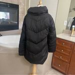 Universal Standard ‎ J. Crew Chevron Puffer Coat large black winter EUC Photo 7