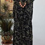 Merona  Woman Sheath Dress Womens Large Black Ditsy Floral Print Sleeveless Photo 0